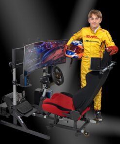 OpenWheeler GEN3 Racing Wheel Simulator Stand Cockpit Red on Black, Video Game Controller, Fits All Logitech G923, G920, Thrustmaster, Fanatec Wheels, Compatible with Xbox One, PS4, PC Platforms. 47 81TX yifUUL