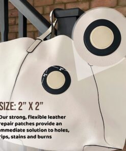 Alternative view of MastaPlasta Instant Self-Adhesive Premium Leather Repair Patch. Color: Tan Leather 2-INCH Diameter Circle (5cm). Upholstery Quality Adhesive Patch for Sofas, Car Interiors, Bags & More 2-INCH CIRCLE D Tan Leather