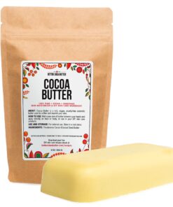 Better Shea Butter Raw Cocoa Butter - Unrefined, 100% Pure, Food Grade - Use for Cocoa Lip Balm, Stretch Marks Cream, Cacao Butter Cream, Scars Oil, Whipped Lotion - Skin & Hair Moisturizer 8 oz Block Bar 8 Ounce (Pack of 1) 33 81TaHn7PoeL