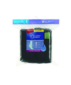 Alternative view of Hanes Women's Value, Crew Soft Moisture-Wicking Socks, Available in 10 and 14-Packs Black - 10 Pack 5-9