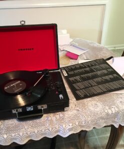 Crosley CR8005D-BK Cruiser Deluxe Vintage 3-Speed Bluetooth Suitcase Vinyl Record Player Turntable, Midnight Bluetooth In 24 81Tcz5rZnCL