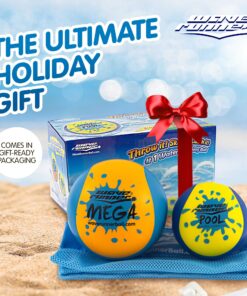 Wave Runner Soft Foam Water Skipping Ball 3Pack Bundle Speed Duo Set Includes Two Water Bouncing Grip Balls and One Water Skipping Disc with Mesh Bag Great Summer Toy Beach Swimming Pool River Lake… 2 Large Balls 13 81Td8DYXFDL