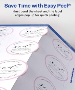 Avery Printable Waterproof Round Labels with Sure Feed, 2.5" Diameter, White, 72 Customizable Labels (22856) 34 81TdihFocbL