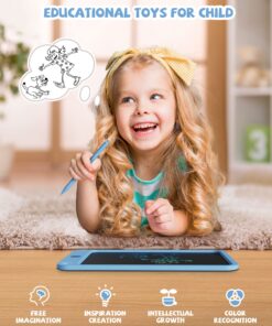 LCD Writing Tablet 10 Inch, Toys for 3 4 5 6 7 8 9 10 Year Old Boys Girls, Colorful Doodle Board Drawing Tablet, Gift for Boys Toddlers Age 3-12 Years, Memo Board, Drawing Pads with Lanyard(Navy) Navy 10 81TeE3sqUAL