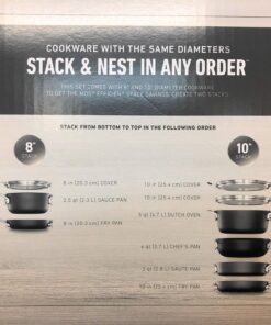 Calphalon Select 9pc Space Saving Hard-Anodized Nonstick Cookware Set 13 81Teb8VDuIL