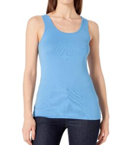 Alternative view of Amazon Essentials Women's Slim-Fit Tank, Pack of 2 X-Small Aqua Blue/French Blue