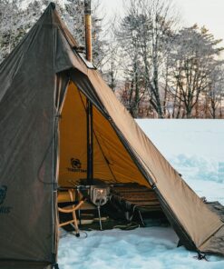 Alternative view of OneTigris Rock Fortress Hot Tent with Stove Jack Bushcraft Shelter, 4~6 Person, 4 Season Tipi Tent for Family Camping Hunting Fishing Waterproof Wind-Proof. Coyote Brown
