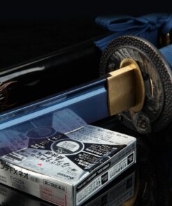 Auway Handmade Katana Samurai Sword Blue/Black/Red Baked Finish Blade with Wooden Scabbard 13 81TjTlzxrkL