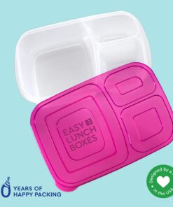 EasyLunchboxes® - Bento Lunch Boxes - Reusable 3-Compartment Food Containers for School, Work, and Travel, Set of 4 (Brights) Brights 28 81TjeiZXYQL