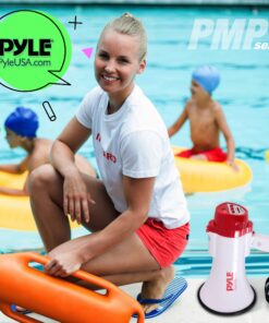 Pyle Megaphone Speaker Lightweight Bullhorn - Built-in Siren, Adjustable Volume Control and 800 Yard Range - PMP30 White 23 81TkOeJWalL