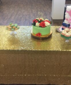 BalsaCircle 60x102-Inch Gold Rectangle Tablecloth for Wedding Party Cake Dessert Events Table Linens 60"*102" 50 81TkPhO5BML