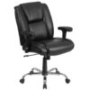 Flash Furniture HERCULES Series Big & Tall 400 lb. Rated Black LeatherSoft Ergonomic Task Office Chair with Chrome Base and Adjustable Arms 1 47 81TkrTkluCL