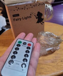 YIHONG 4 Set Fairy Lights Battery Operated Christmas String Lights with Remote Timer for 8 Modes Twinkle Lights 16.4 feet 50 LED Firefly Lights -White 42 81TlEX j0jL