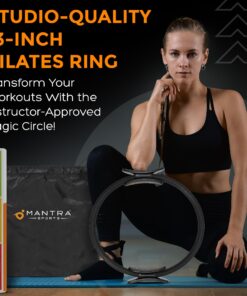 Pilates Ring Circle, Fitness Ring Magic Circle Pilates Ring 13 Inch, Inner Thigh Exercise Equipment for Women, Thigh Master Pilates Equipment for Home Workout, Pelvic Floor Muscle Trainer Power Kit Black (For Heights 5'0" - 5'9") 19 81TmKxGJfNL