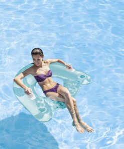 INTEX 58859EP Sit 'N Float Inflatable Lounge: Built-In Cup Holders – Heavy-Duty Handles – 220lb Weight Capacity – 58" x 39" – Colors May Vary 26 81ToyBM1z7L