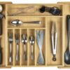 KitchenEdge Premium Silverware, Flatware and Utensil Organizer for Kitchen Drawers, Expandable to 28 Inches Wide, 10 Compartments, 100% Bamboo From 16" to 28" wide Natural Bamboo 3 81Tp1pJlyTL