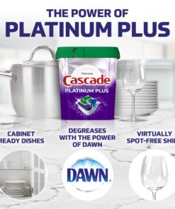 Alternative view of Cascade Platinum Plus ActionPacs Dishwasher Detergent Pods, Mountain, 62 Count Dishwasher Pods, Mountain Scent, 62 Count