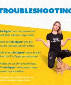 FurZapper Pet Hair Remover for Laundry, 2 Pack - Reusable Dog & Cat Hair Remover Tool As Seen on Shark Tank - Removes Pet Fur, Hair, Lint, Dander from Clothes & Laundry - One FurZapper Per Pet 2 Count 23 81TrC5FoHUL 1