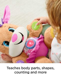 Fisher-Price Laugh & Learn Baby & Toddler Toy Smart Stages Sis Interactive Plush Dog with Music Lights & Learning Content for Ages 6+ Months 36 81TsRBMEXzL