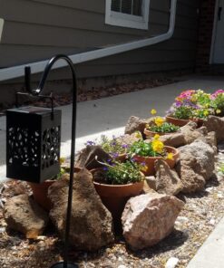 Ashman Adjustable KD Shepherd's Hooks (4 Pack), Black, Made of Premium Metal for Hanging Solar Lights, Bird Feeders, Mason Jars, Christmas Lights, Lanterns, Garden Stakes, and Wedding Décor, etc. 4 28 81TuSmTUDfL