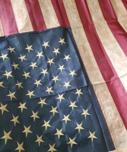 ANLEY Vintage Style Tea Stained American US Flag 3x5 Foot Nylon - Embroidered Stars and Sewn Stripes - 4 Rows of Lock Stitching - Antiqued USA Banner Flags with Brass Grommets 3 X 5 Ft 31 81Tw6LpIuBL
