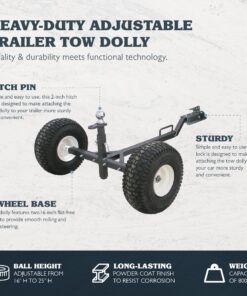 Tow Tuff TMD-800ATV ATV Weight Distributing Adjustable Trailer Dolly , Black 11 81Twi284mzL