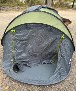 4 Person Easy Pop Up Tent Waterproof Automatic Setup 2 Doors-Instant Family Tents for Camping Hiking & Traveling Green & Grey 110*78*51'' 42 81TxTjP2obL