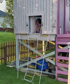 Aoneky 5.9 ft Nylon Climbing Cargo Net - Climbing Rope Ladder for Kids - Fun Outdoor Toy for Boys Ages 6 Years Old and Up 15 81TyCRPRdiL