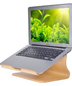 Yasirona SAMDI Birch Wood Laptop Stand for Desk Riser Wood, Wooden Notebook Laptop Stand Holder with Air Breathing Slots for 10-16 Inch MacBook Notebook, Eye-Level Ergonomic, Laptop Wood Riser Stand 13 81TyblihGVL
