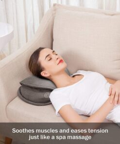 Snailax Shiatsu Massage Pillow with Heat -Deep Kneading Neck Shoulder Lumbar Calf Leg Foot Back Massager, Plush Cozy Design, Gifts for Men Woman 15.7" x 9.6" x 3.9" 29 81U0IXZWrEL