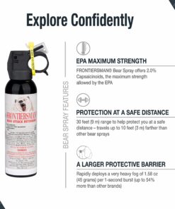 Alternative view of SABRE Frontiersman 7.9 oz. Bear Spray, Maximum Strength 2.0% Major Capsaicinoids, Powerful 30 ft. Range Bear Deterrent, Outdoor Camping & Hiking Protection, Quick Draw Holster & Multipack Options