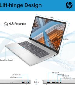 HP 2023 Newest Business Laptop, 17.3" IPS FHD Display, 13th Gen Intel Core i5-1335U Processor, 12GB RAM, 512GB SSD, Backlit Keyboard, HDMI, WiFi 6, HD Webcam, Windows 11 Home, Bundle with JAWFOAL 12GB RAM | 512GB 12 81U0xMxWqOL