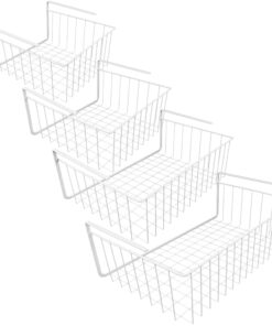 Alternative view of Southern Homewares White Wire Under Shelf Storage Basket 4-Piece Set For Kitchen Pantry Bathroom Storage and Organization