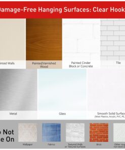 Command Medium Wall Hooks, Damage Free Hanging Wall Hooks with Adhesive Strips, No Tools Wall Hooks for Hanging Christmas Decorations, 7 Clear Wall Hooks and 12 Command Strips 31 81U1 UbAP9L