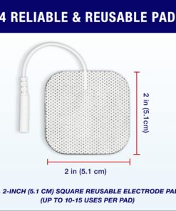 Syrtenty TENS Unit Pads 2"X2" 44 Pcs, 3rd Gen Reusable Latex-Free Replacement Pads Electrode Pads with Upgraded Sticky Electrode Pads Gel and Non-Irritating Design for Muscle Stimulator Electrotherapy 28 81U2J2xrL1L