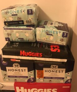 The Honest Company Clean Conscious Overnight Diapers | Plant-Based, Sustainable | Sleepy Sheep | Club Box, Size 4 (22-37 lbs), 54 Count Size 4 (54 Count) 27 81U2lxuVJ9L