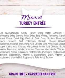 Wellness Complete Health Natural Grain Free Wet Canned Cat Food, Minced Turkey Entree, 5.5-Ounce Can (Pack of 24) 5.5 Ounce (Pack of 24) 12 81U3fKcFgRL