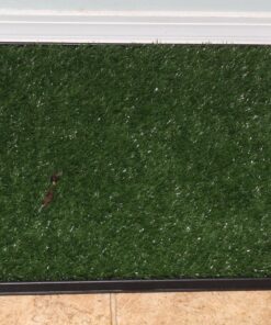 Artificial Grass Puppy Pee Pad for Dogs and Small Pets - 20x25 Reusable 3-Layer Training Potty Pad with Tray - Dog Housebreaking Supplies by PETMAKER Medium 3-Layer System 45 81U44IcPTLL