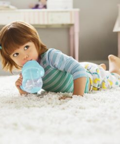 Munchkin® Any Angle™ Weighted Straw Trainer Cup with Click Lock™ Lid, 7 Ounce, 2 Count (Pack of 1), Blue/Green 2 Count (Pack of 1) 16 81U7ABt33L