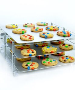 Nifty 3-in-1 Baking Rack – Nickel Chrome Plating, Cooling & Baking Rack, Multipurpose Kitchen Accessory, Folds Flat for Easy Storage, Use for Cookies, Pizzas, Baked Goods 20 81U7mVIdVtL