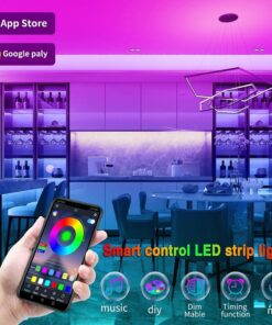 REEMEER Led Lights 100ft(2 Rolls of 50ft) Smart APP Control Music Sync Led Strip Lights RGB Color Changing Led Lights Strips with Remote Led Lights for Bedroom Kitchen and Party 100 ft 21 81UCfGx1qiL