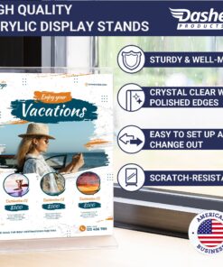 Acrylic Sign Holder 8.5 x 11 - T-Shape Double Sided Acrylic Table Signs Stand with Wide Base, Plastic Sign Holder for Table Top Signs and Acrylic Table Signs, Menu Holder, Paper Display Stand (6 Pack) 8.5x11 - Vertical - 6 Pack 17 81UCvQeuFCL