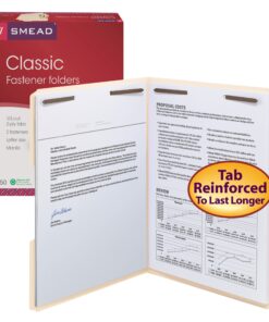 Smead Fastener File Folders, 50 Count, Manila, Reinforced 1/3-Cut Tabs, Letter Size (14537) 1/3-Cut Assorted Position 2 Fasteners File Folder 10 81UFzm vV L