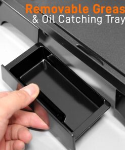 NutriChef Electric Griddle - Dual Hot Plate Cooktop Crepe Maker with Press Grill, Nonstick Coating, Rotary Temperature Control, Plug-in Operation & Oil Tray for Kitchen & Countertop (PKGRIL43) 10 81UH3menNVL