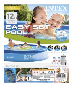INTEX 28131EH Easy Set Inflatable Swimming Pool Set: 12ft x 30in – Includes 530 GPH Cartridge Filter Pump – Puncture-Resistant Material – 1485 Gallon Capacity – 23in Water Depth Above-Ground Pool 31 81UHXgutGoL