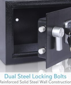 SereneLife Premium Steel Digital Safe Box - 9.1" x 6.7" x 6.7" | Secure Storage for Cash, Firearms, Jewelry & More | Great For Hotels, Cabinets & Home Use | Electronic & Mechanical Access - 2 Keys 23 81UIgjQWiOL 2