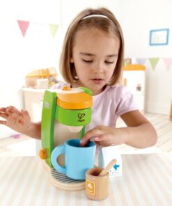Alternative view of Hape Kid's Coffee Maker Wooden Play Kitchen Set with Accessories