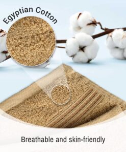 SUPERIOR Egyptian Cotton 6-Piece Towel Set, Bathroom Essentials, Towels for Bathroom, Apartment, Airbnb, Guest Bath, Face, Hand, Bath Towels, Washcloths, Absorbent, Fast Drying, Toast 6 Piece Towel Set 13 81UJClNMRL