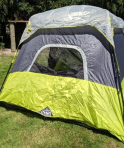 CORE 6 Person Instant Cabin Tent | Portable Large Pop Up Tent with Easy 60 Second Camp Setup for Family Camping | Included Hanging Organizer for Outdoor Camping Accessories Dark Gray/Green 67 81UKAjvEN1L