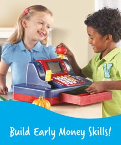Learning Resources Pretend & Play Teaching Cash Register, 73 Piece Set, Ages 3+, Talking Register, Counting Activities, Money Management, for Kids 17 81UKcon5QPL 1
